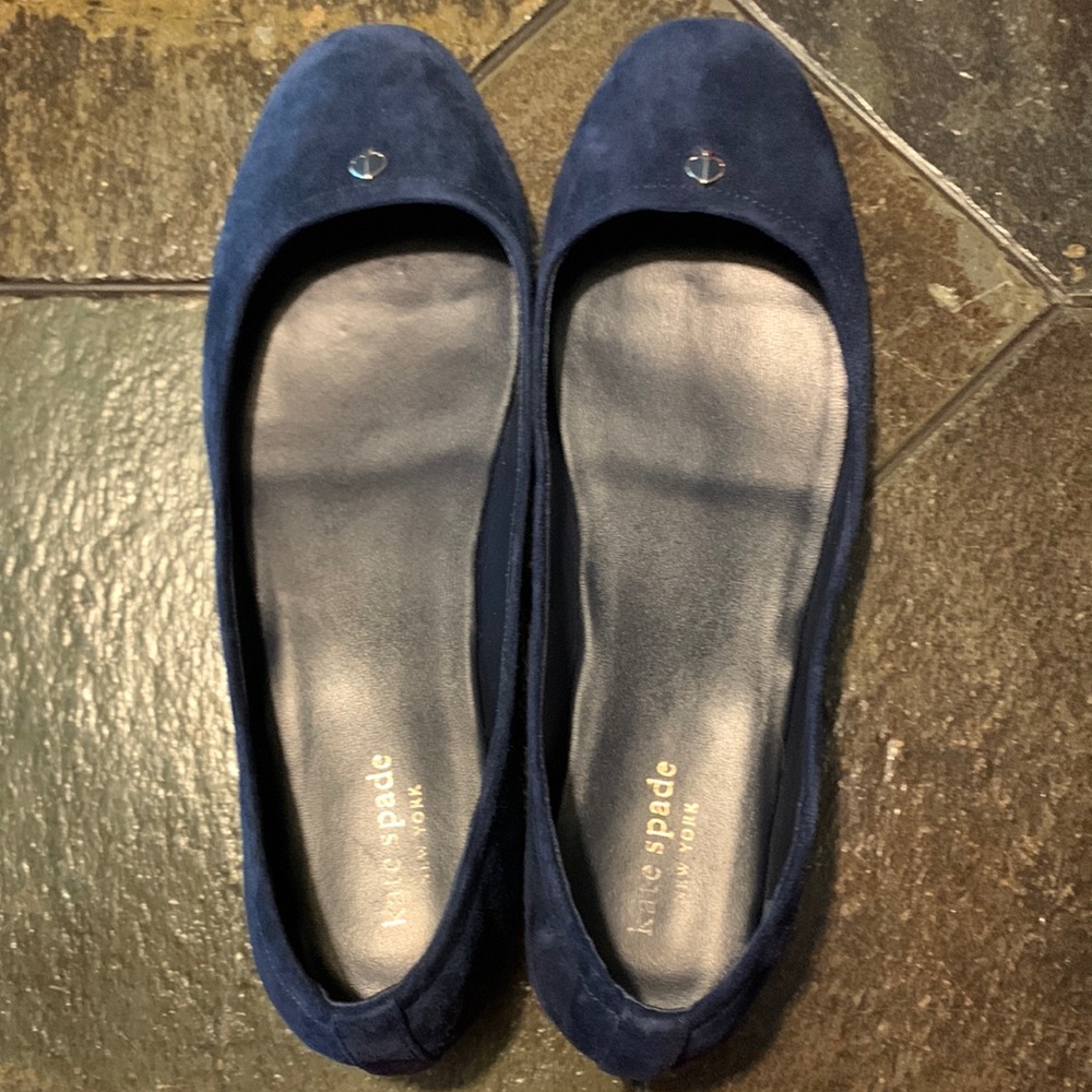 Kate spade navy suede flats, size 8.5